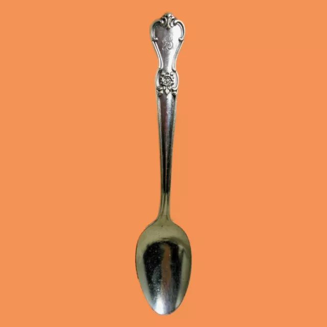 Old Company Vintage Plate Pattern Soup Spoon Silver Plate 6" X 1 1/4" Monogram B