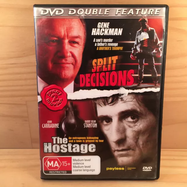SPLIT DECISION + THE HOSTAGE Action Adventure Crime Drama DVD Movie Set Films