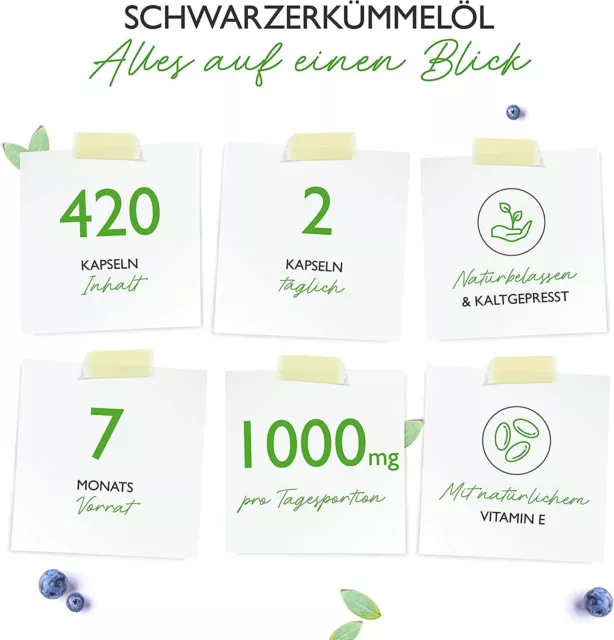 3x Schwarzkümmelöl = 1260 Kapseln - 1000mg Portion - kaltgepresst  ägyptisch 3