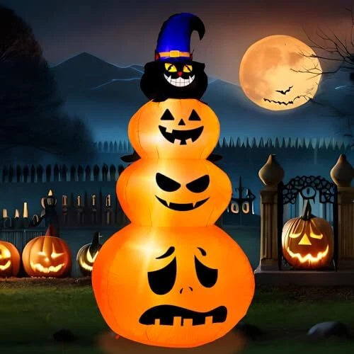 7.5FT Halloween Inflatables Outdoor Decorations with LED Lights, Halloween