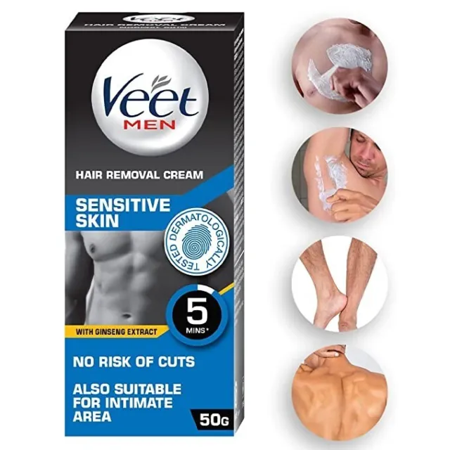 2X Veet Hair Removal Cream for Men Sensitive Skin With Ginseng Extract - 50g