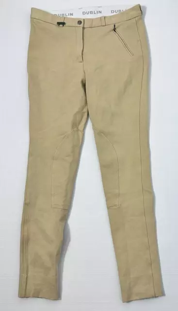 DUBLIN Size 14 elastic waist beige stretch straight leg jodhpurs horse riding