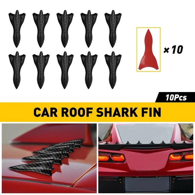 10PC Shark Fin Diffuser Vortex Generator Universal Car Roof Spoiler Bumper