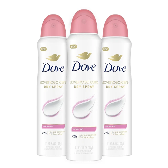 ADVANCED CARE ANTIPERSPIRANT Deodorant Spray Powder Soft 3 Count to ...