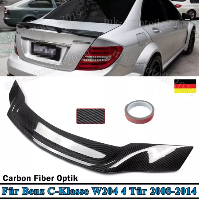 Heckspoiler Spoiler für Mercedes C-Klasse W204 C200 C63 07-14 Carbon Look R Stil