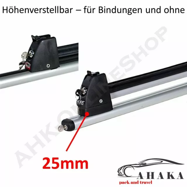 UNIVERSAL SET SKITRÄGER 5 Paar SKI u 4 SNOWBOARD ALU RELINGTRÄGER DACHTRÄGER 3