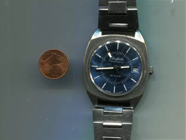 GUB Glashütte Herrenuhr    Automatic  Kal.75  Spezimatic blau edition 26 rubis