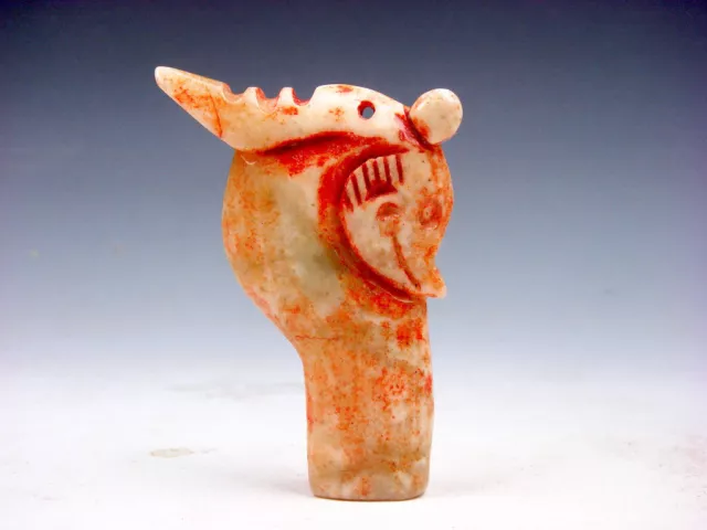 Old Nephrite Jade Stone Carved HongShan Culture Monster Dragon #07162106A