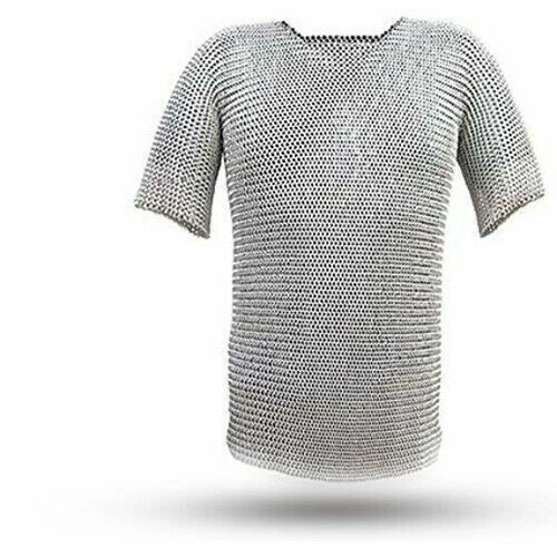 Butted Aluminium Mailles Chaîne Chemise Médiéval Haubergeon Armure Costume
