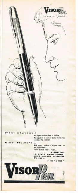 PUBLICITE ADVERTISING 0314   1959   VISOR PEN   stylo plume