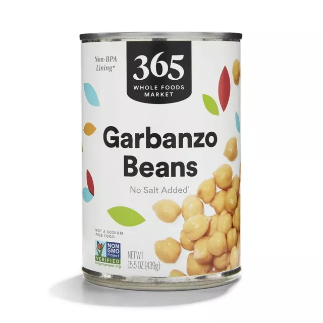 365 BY WHOLE Foods Market Unsalted Garbanzo Beans 15.5 Ounce $5.30 ...