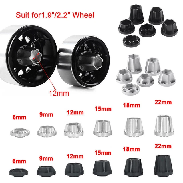 12mm Wheel Hex for 1/10 RC Crawler 1.9" 2.2" Wheel Rim SCX10 TRX4 D90 CC01 USA