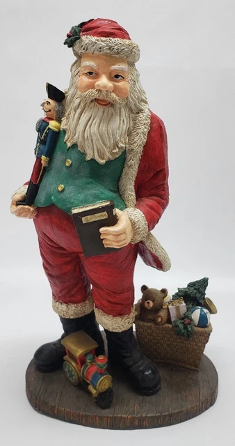 Santa Claus 16 inch Resin Basket Of Toys Christmas Statue Figurine