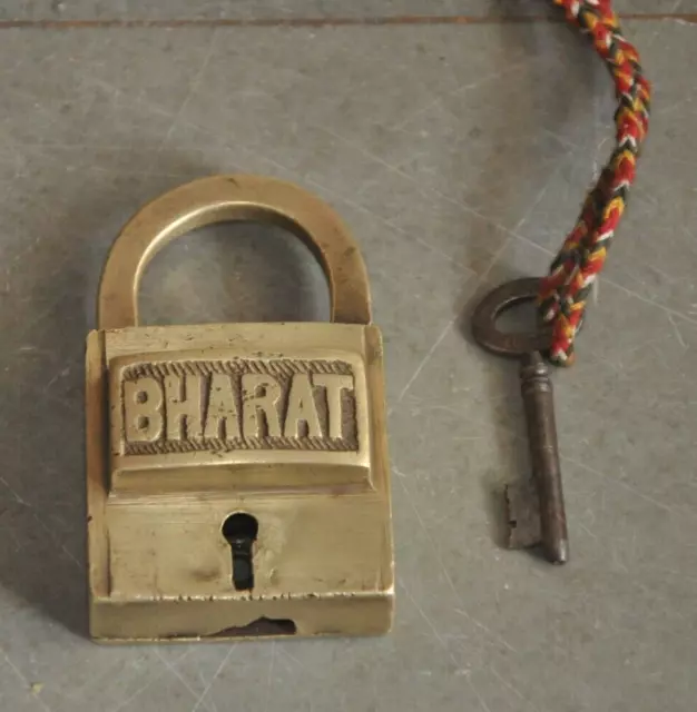 Vintage Bharat Brand Brass Square Shape Handcrafted Padlock