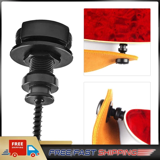 2 Pcs Guitar Strap Locks with Mounting Screws Security Strap Lock (Black)