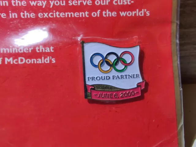 Vintage Team USA McDonald's Olympic Games Proud Partner 5 Rings Pin Backs