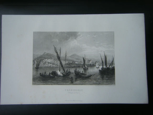 GRAVURE ANCIENNE TREBIZONDE TURQUIE D ADIE par J. SCHROEDER