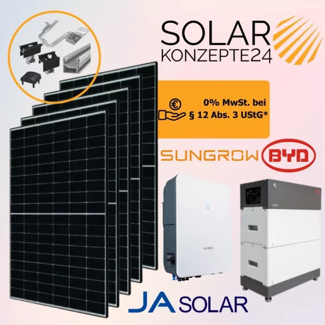 4,45KW/kWp Hybrid-Solaranlage Komplettpaket + Speicher + Wechselrichter + Kabel