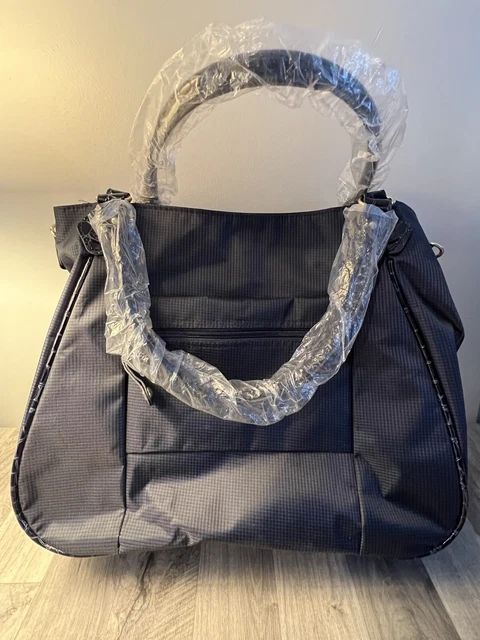 Samantha Brown Croc Skin Embossed Trim Tote Travel Bag Purse Carry On Navy Blue 8