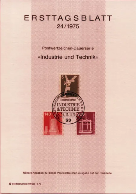 BRD MiNr 846-856+858 ETB 24-75 "Industrie und Technik (I)" :  Kommunikation u.a.