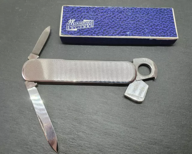 Coltello da tasca gemello Henckels con tagliasigari coltello con pubblicità ZÜBLIN