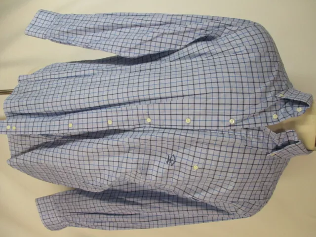 Paul & Shark Mens Blue Check Long Sleeve Cotton Shirt 17.5-44 XL