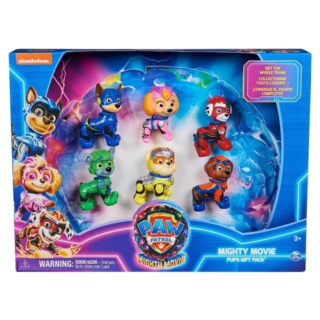 PAW PATROL THE Mighty Movie, 6 Piece Toy Figure Pack, for Kids Ages 3