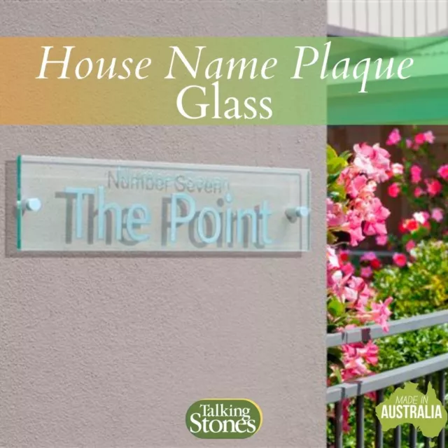 House Name Plaque - Engraved Glass  (Personalised)