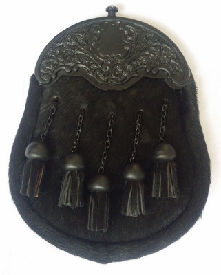 Cardo Hs Uomo Scozzese Abito Completo Kilt Sporran Nero Vacchetta Cardo Crest Catena 