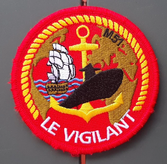 PATCH SOUS MARIN SNLE LE VIGILANT Equipage Rouge Marine Nationale