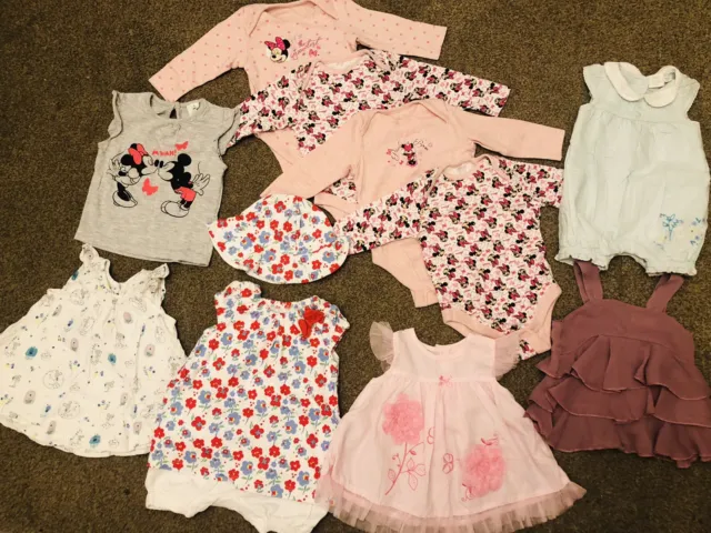 Baby Girl Bundle Clothes Romper, Dress, Bodysuits, Top Size 0-3 Months