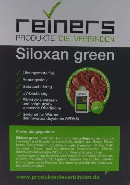 1 Liter Siloxan green, Fassadenimprägnierung, Schlagregenschutz, Fassadenschutz