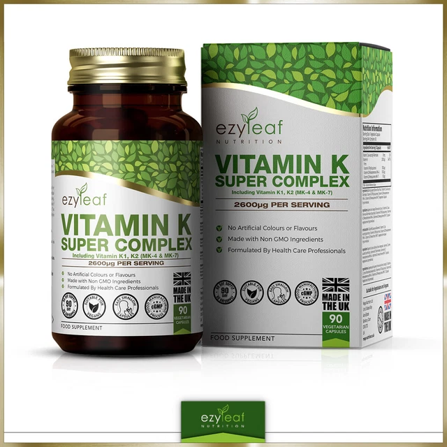 VITAMIN K2 MK7 MK4 K1 Super Complex 90 Capsules Bone & Cardiovascular