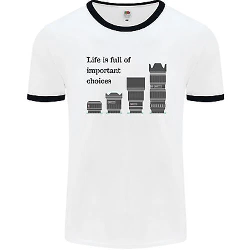 Photography Important Choices Photographer Mens White Ringer T-Shirt