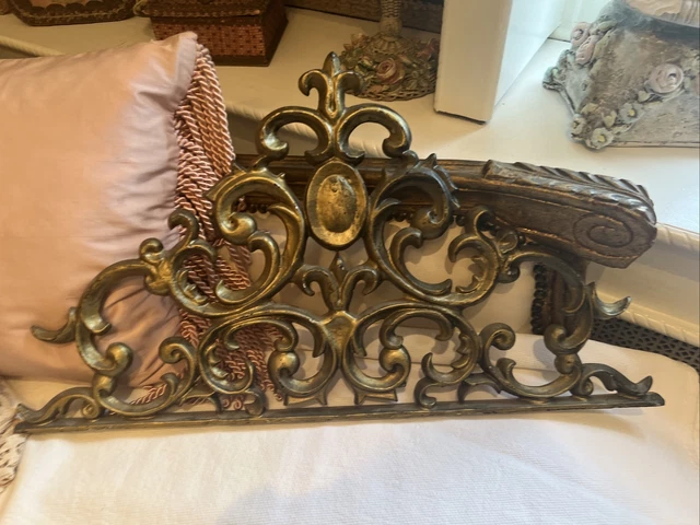 Metal frame architectural french fleur de lis rococo style header pediment