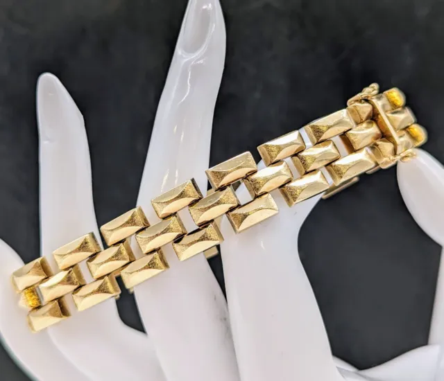 Luxus Glieder Armband 585/14K Damenarmband Gelbgold 19,00cm 25,10Gramm #19