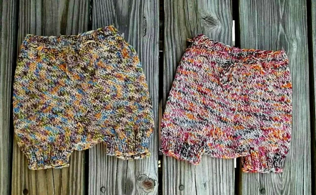 Handmade Knitted Cotton Blend Diaper Cover Pants Boy or Girl 0-6 Mos. NWOT