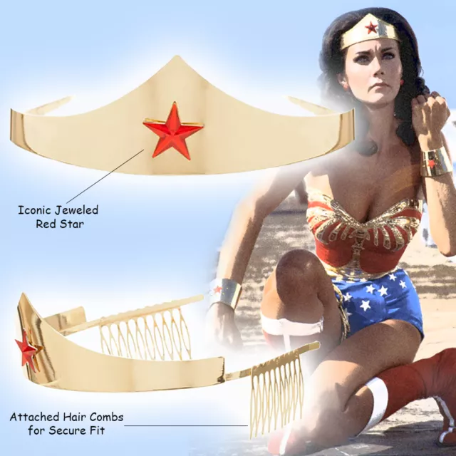 DC Comics Wonder Woman Golden Tiara with Red Gem Star 2