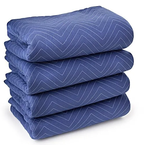 4 Moving & Packing Blankets - Deluxe Pro - 80" x 72" (40 lb/dz weight) - Prof...