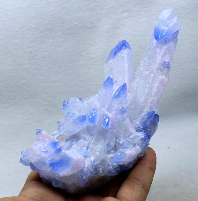 375g New Find Blue Phantom QUARTZ Crystal Cluster Specimen
