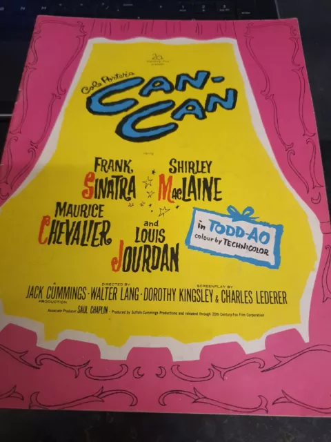 Cole Porters Can-Can 1960 Film Programme Frank Sinatra Shirley Maclaine
