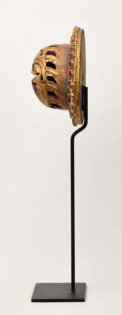 19th Century, Mandalay, Antique Burmese Wood Carving with Gilded Gold and Glass 7