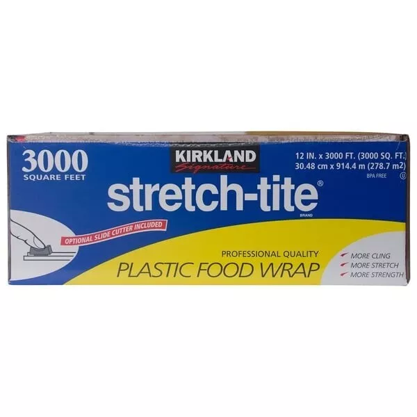 Kirkland Signature Stretch Tite Plastic Film Food Wrap 3000 ft x 12" 12 in wide