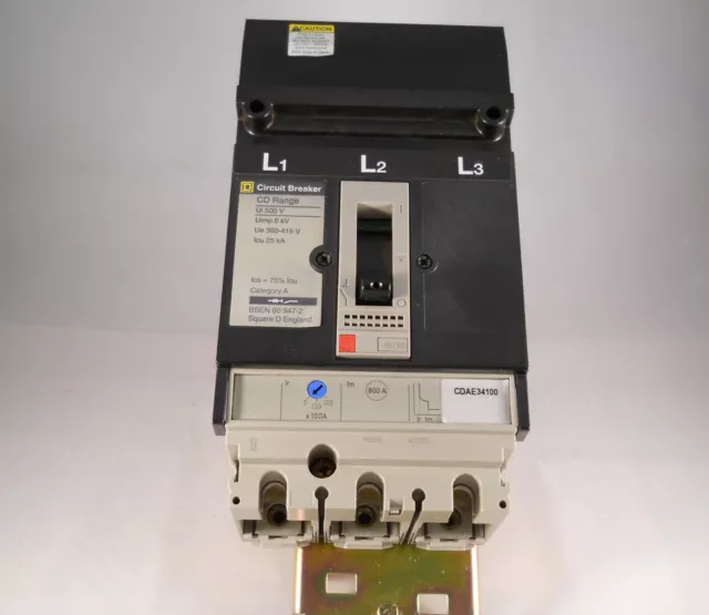 Square D MCCB 100 Amp Triple Pole 3 Phase 100A CD Range I-Line CDAE34100