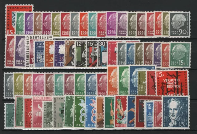 Saar OPD Saarbrücken 379-448 ** postfrisch komplett Jahrgang 1957 1958 1959