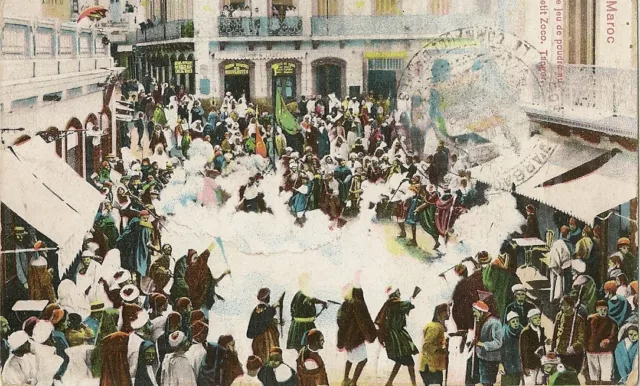 Postcard Africa Morocco Tanger Powder Game At The Small Zoo