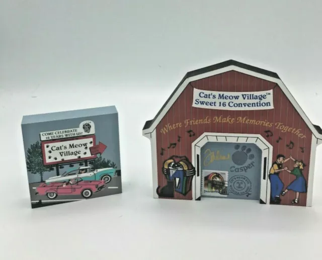 Cats Meow Village Collectors Club Sweet 16 Convention Barn & Billboard Ad