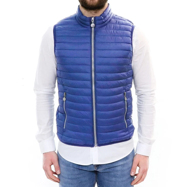 Giubbotto Uomo Smanicato Primaverile Piumino Azzurro Giubbino Senza Maniche Giac