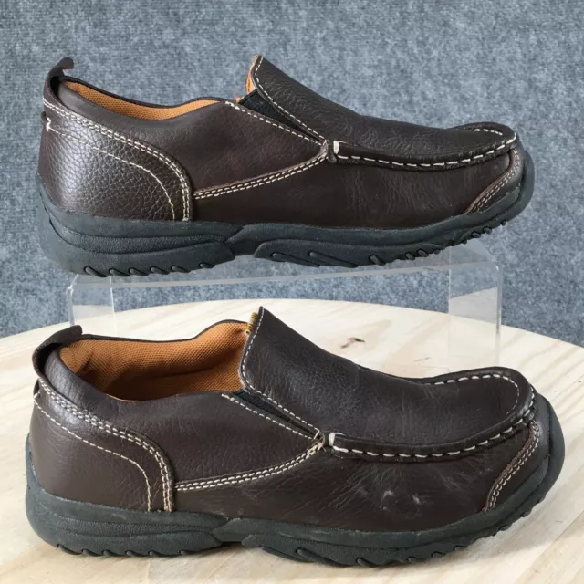 Cherokee Shoes Youth 5.5 Boys Hara Casual Slip On Moc Loafer Brown Leather Flats