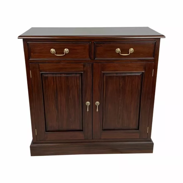 Solid Mahogany Wood 2 Doors 2 Drawers Buffet Antique Reproduction